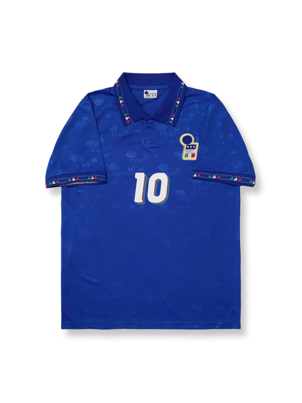 製品画像1994 年ワールドカップイタリア代表 10 番バッジョレトロユニフォームの正面図