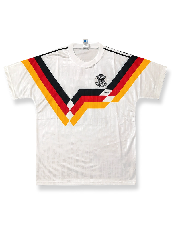 製品画像：1990 年ワールドカップ ドイツ代表 18 番クリンスマン ユニフォームの正面図