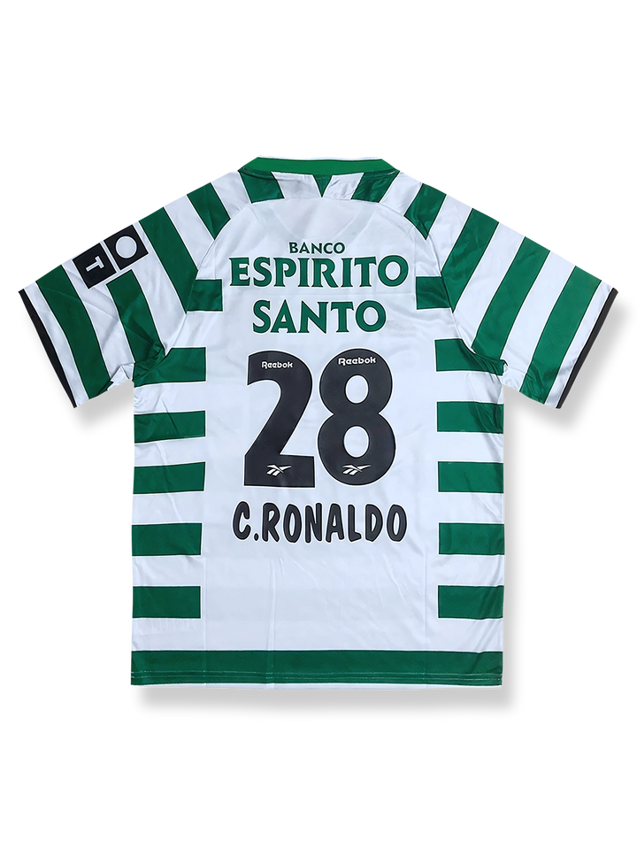 製品画像：03/04シーズン ポルトガルリーグ スポルティングCP ホームレトロユニフォームの反面図