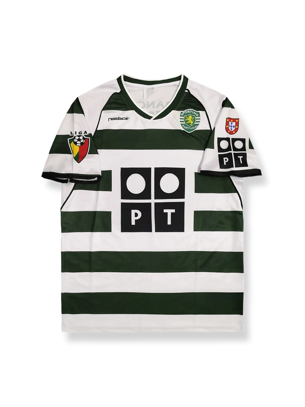 製品画像：01/03シーズン ポルトガルリーグ スポルティングCP ホームレトロユニフォームの正面図