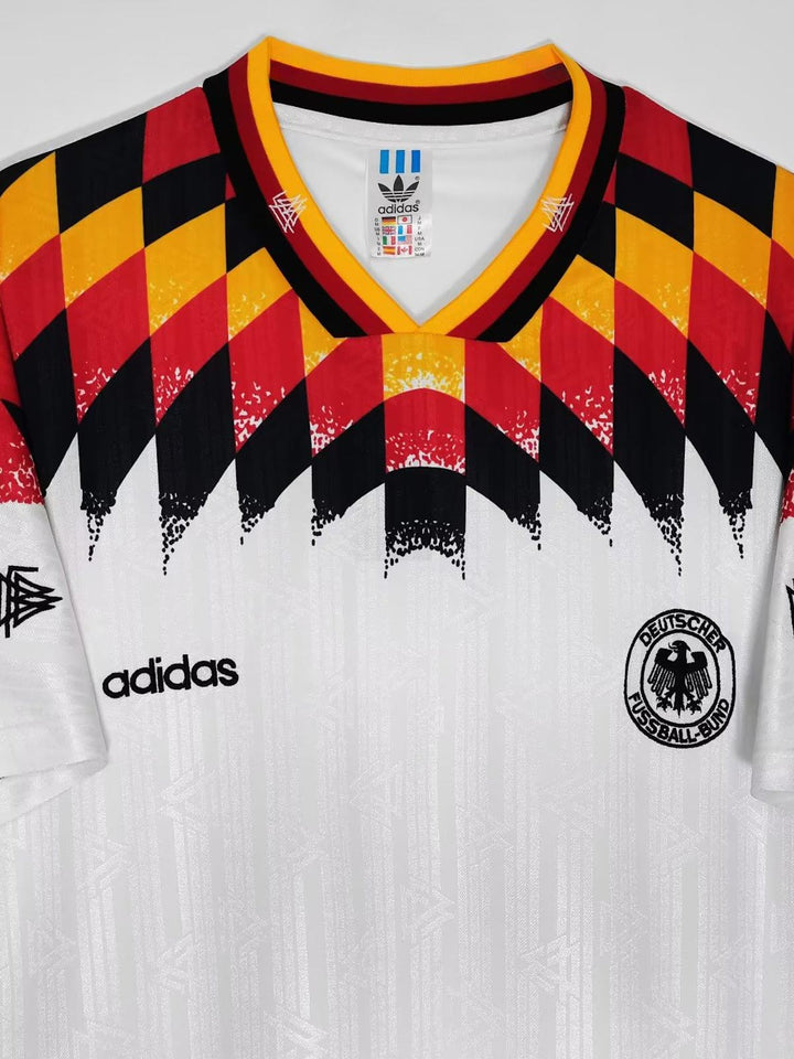 1994シーズン ドイツ代表 ホーム レトロユニフォーム 高密度エンブレム刺繍 詳細図