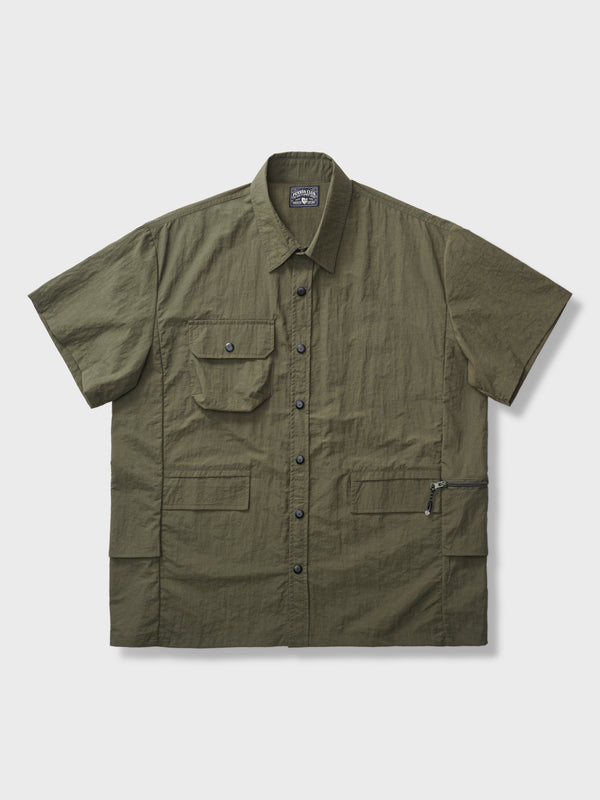 TON 618｜グリーン 立体ポケット 半袖シャツ