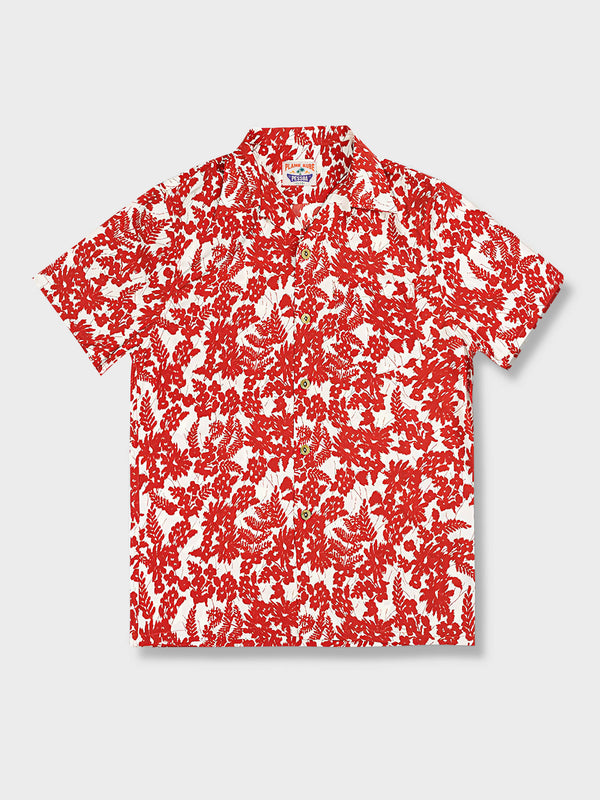 PLAME AUBE｜赤花柄　アロハシャツ