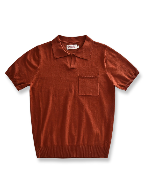 イタリアンポロシャツアメリカンヴィンテージ純綿ニットTシャツの平置き画像
