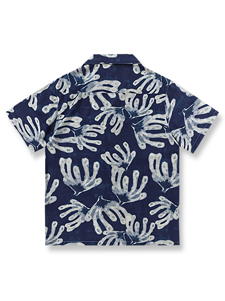 ハワイアンプリントテンセルシャツの全体像