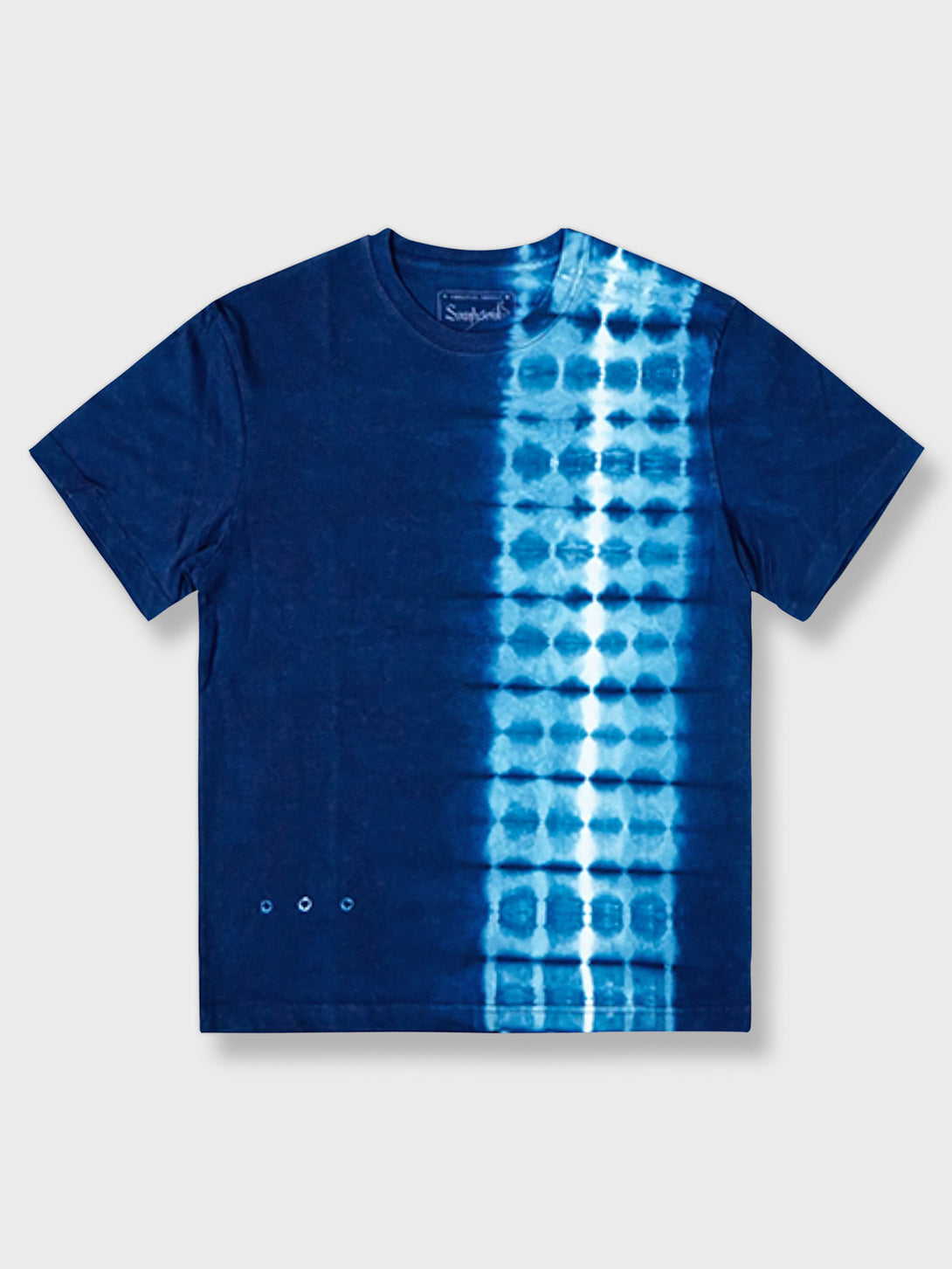 手作り藍染めタイダイ純綿Tシャツ、リラックスフィットで通気性の高い純綿素材、ユニークなタイダイパターン