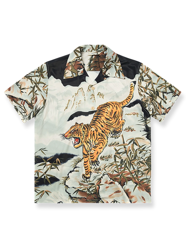  虎柄ハワイアンシャツの正面画像