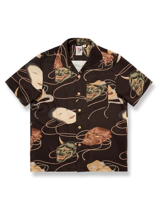  浮世絵柄テンセルハワイアン半袖シャツの全体表示