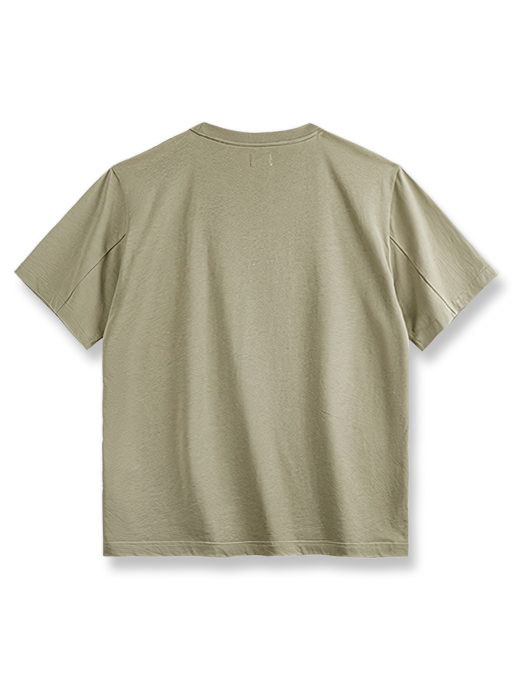 アメリカンスタイルのグラデーションレタリングシャドープリント半袖Tシャツの全体図
