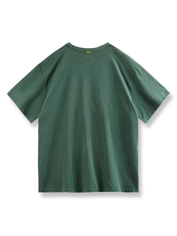 美式ヴィンテージカラーリングレタープリント半袖Tシャツの全体像