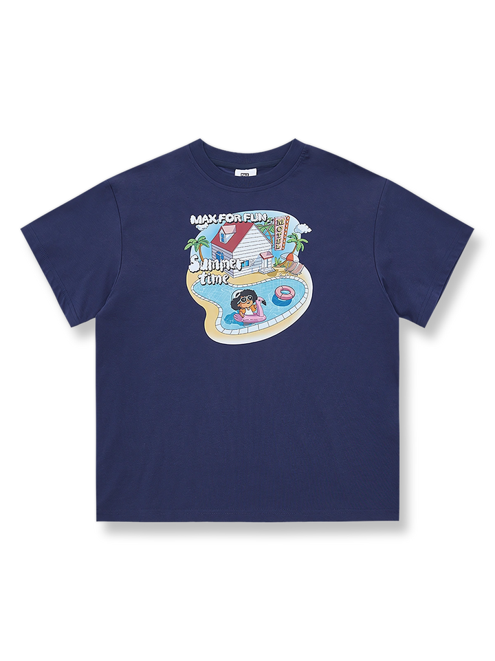 製品画像: 子供用バケーションハウスクール半袖Tシャツの正面画像