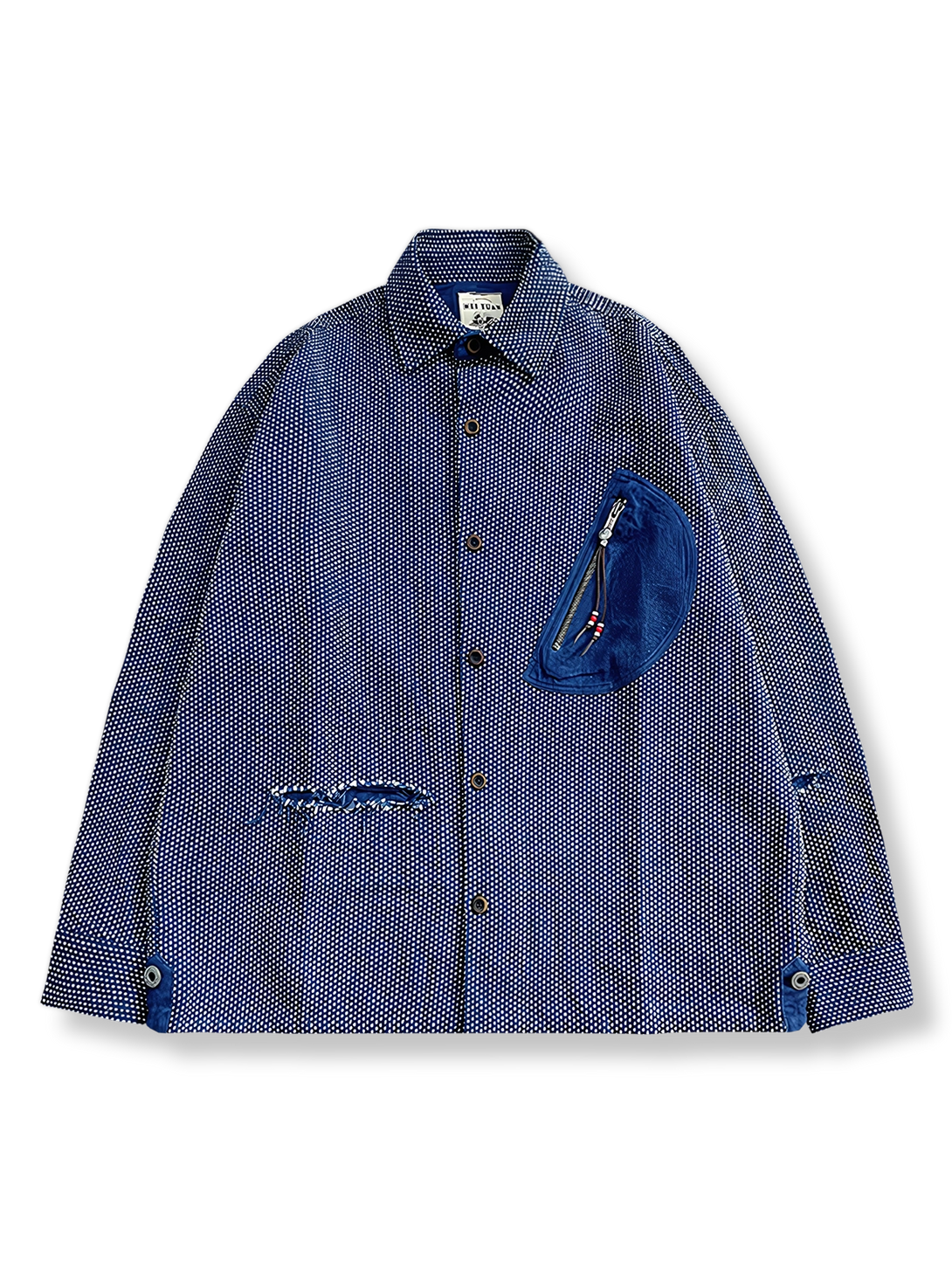藍染刺し子ワークシャツジャケット正面図