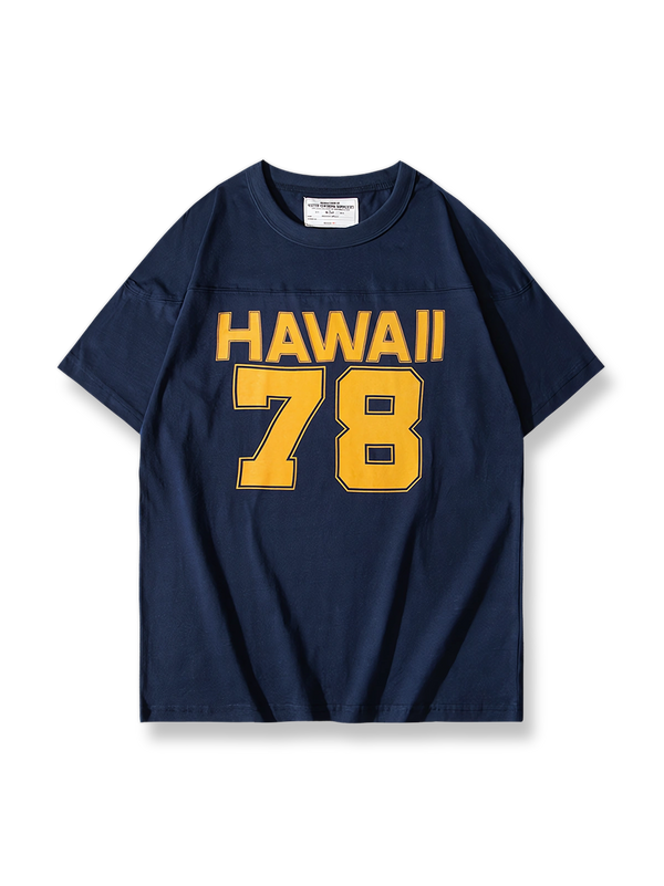  HAWAII 78プリント半袖Tシャツ