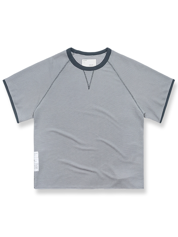 製品画像: 配色ワッフル編みショートスリーブTシャツの正面