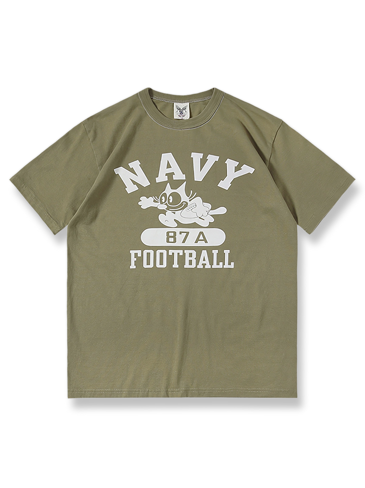 Navy Felix the Cat筒編み無縫製アメリカンヴィンテージ短袖Tシャツの全景画像