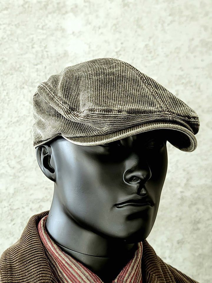 詳細画像: コットンヴィンテージブラウンベレー帽のディテール画像