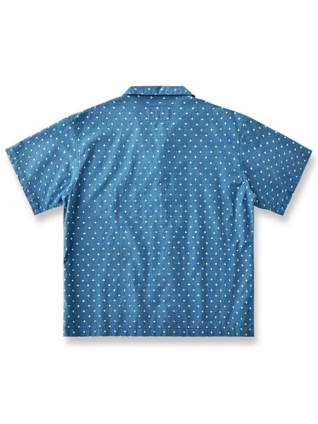 藍染めプリントキューバシャツ正面図
