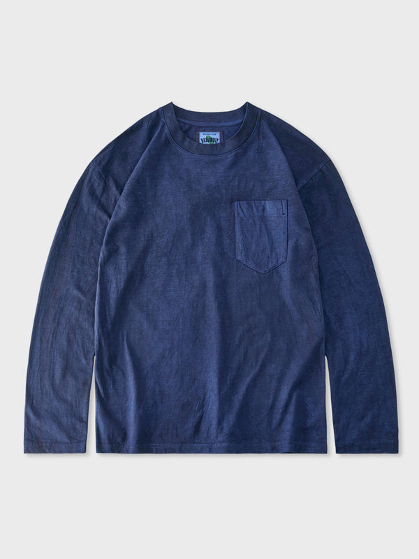 250g 藍染めコットンポケットTシャツ