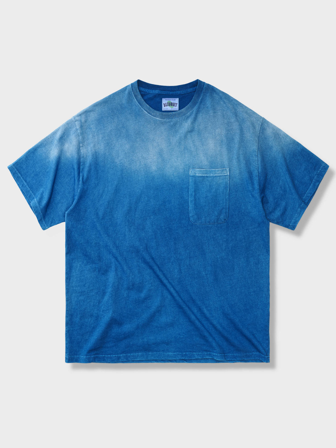 藍染めグラデーションTシャツ、ダークブルーとライトブルーの2色展開